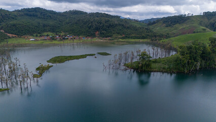Nong Far Lake at Attapeu, Laos
Nong Fa Lake or Nongphatom Lake ('Blue Lake') is a volcanic crater lake in the mountains of Sanxay District, Attapeu Province, southeastern Laos, in the Dong Ampham Nati
