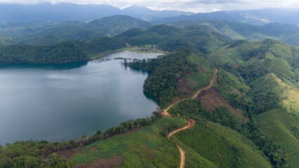 Nong Far Lake at Attapeu, Laos
Nong Fa Lake or Nongphatom Lake ('Blue Lake') is a volcanic crater lake in the mountains of Sanxay District, Attapeu Province, southeastern Laos, in the Dong Ampham Nati
