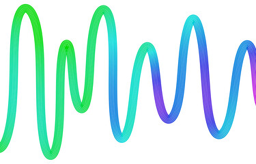 Abstract neon Gradient Wave Line Corner PNG