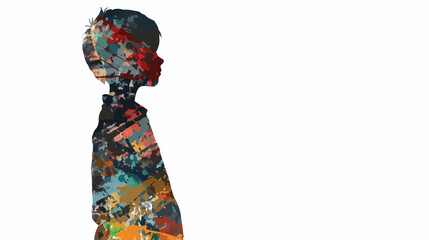 Professional Silhouette of Kid Boy Vector Illustration Isolated on White Background