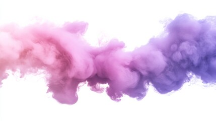 Fototapeta premium Colorful smoke cloud forming abstract shapes on white background