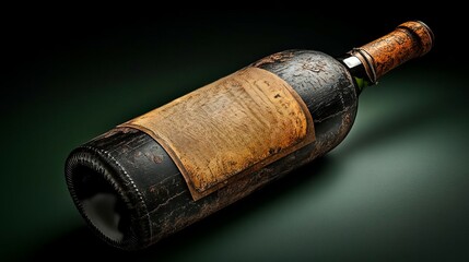Obraz premium A rustic wine bottle with a vintage label