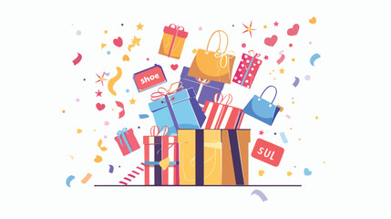Summer Sale Social Media Elements for Shop Promotion