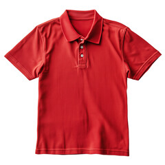 Red short sleeve Polo t-shirt mockup isolated on transparent or white background