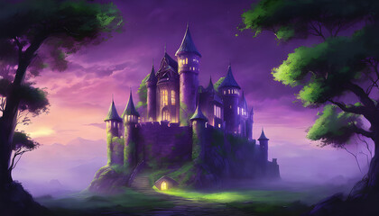 Naklejka premium Anime Mysterious Castle