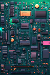 Fototapeta premium Circuit board lines. Generative ai.