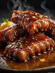 Chinese food, baked pork ribs