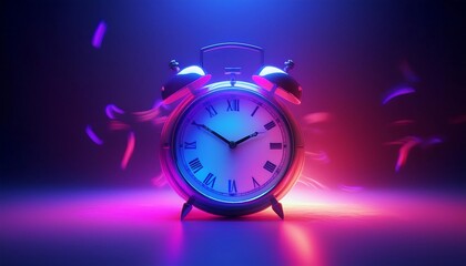 Antique Alarm Clock Surrounded by Colorful Confetti, Symbolizing Celebration and the Passage of Time in a Lively Setting