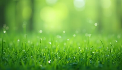 Obraz premium Vibrant Green Meadow Blurred Nature Background