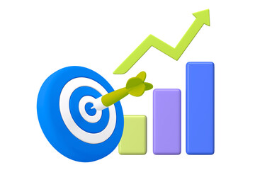 Business target png sticker, 3D graphic, transparent background