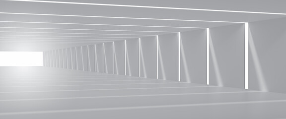 Obraz premium Abstract Futuristic empty floor and room Sci-Fi Corridor With light for showcase,room,interior,display products.Modern Future cement floor and wall background technology interior concept.3d render