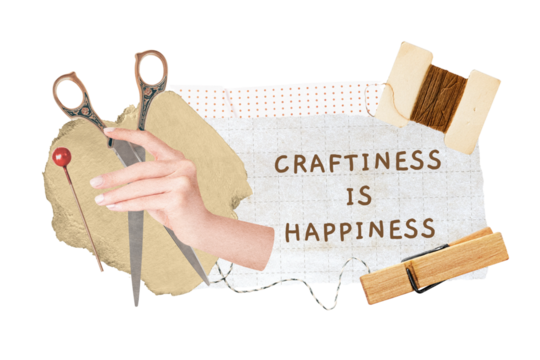 Sewing hobby png quote sticker, transparent background