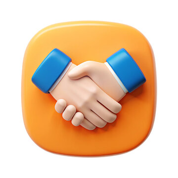 recommend clip art: 3D Handshake Icon in Orange Square