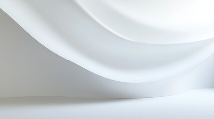 Obraz premium A seamless white backdrop with a slight curve, ideal for creating an infinite background effect