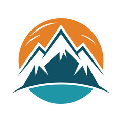 Obraz premium Mountain Logo Vector illustration isolade png on white background, Travel Logo