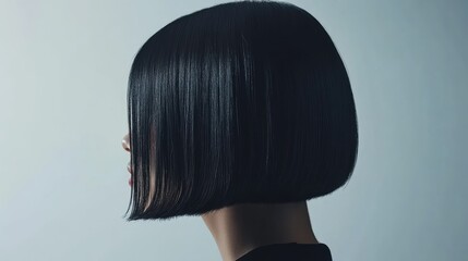 Fototapeta premium A sleek, straight bob with blunt ends, highlighting a minimalist and modern hairstyle