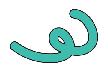 Green doodle line png, transparent background