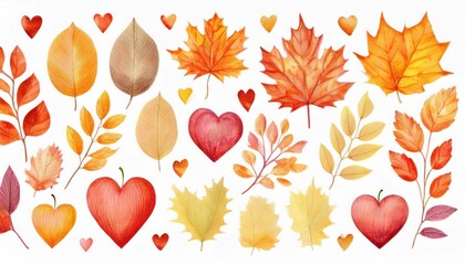 Collections of illustrations on the theme of autumn