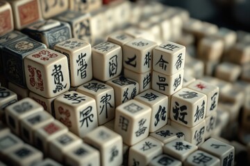 A display of Chinese dominoes at a market in Beijing.