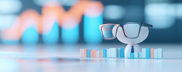 Business analytics AI forecasting trends, future-proof decision-making, 3D illustration