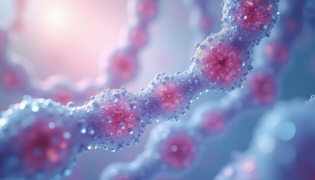  Vibrant futuristic molecular structure in motion