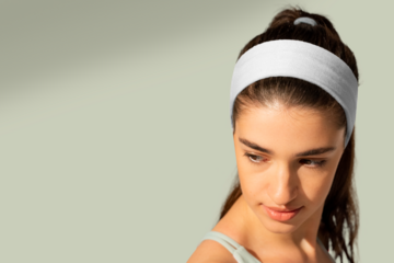 Png headband transparent mockup women’s sportswear fashion shoot