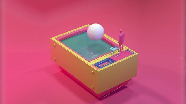 abstraction of eyes falling on the screen - TV trampoline
