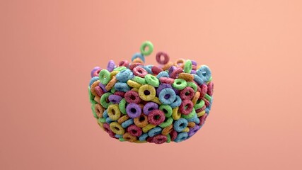 colored cereal for breakfast - Powered by Adobe