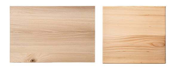 A close-up view of two wooden boards showcasing natural textures and tones, PNG