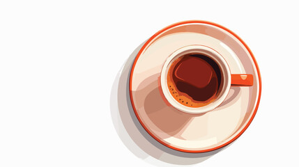 Top View of Coffee Cup on White Background - Professional Flat Lay Photography