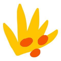 Cute yellow flower design element transparent png