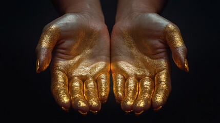 Obraz premium Golden Hands Reaching Out