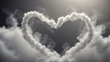 white smoke forming the shape of a heart.