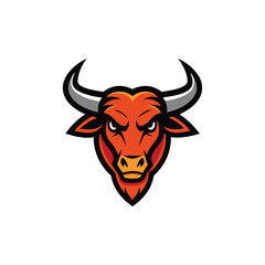 Abstract Angry bull mascot logo icon vector design on white background
