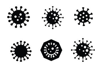 Corona virus logo icon Viruses vector set silhouettes isolated