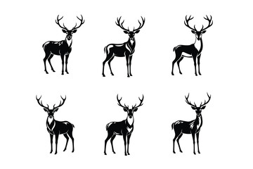 Deer logo icon Deers vector set silhouettes isolated