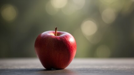 Single red apple with dramatic lighting and shadow.