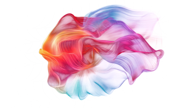 Close-up of ethereal pastel neon pink, purple, isolated PNG shape. Abstract modern curved blurred surreal futuristic disco, rave, techno, festive dreamlike backdrop - Powered by Adobe