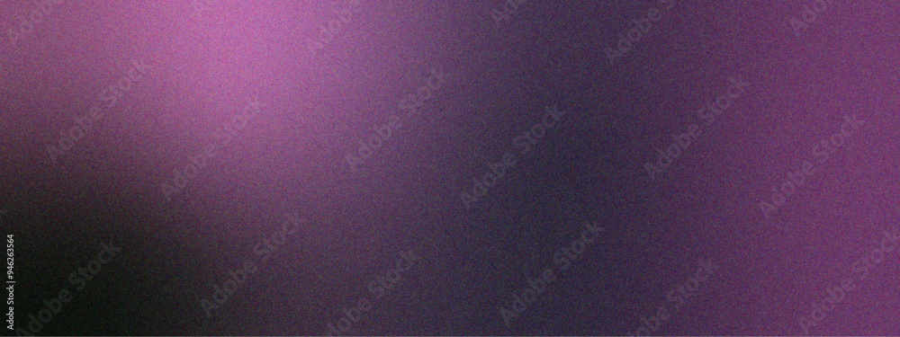 Poster Dark Abstract Gradient Background with Purple and Black Tones. Gradient with rough, grain, noise, bright spots texture. Violet Grainy noise gradient with  black, night, dark, evening, space