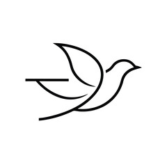 Obraz premium Minimalist Bird Wings symbol Logo Vector png isolated on white background