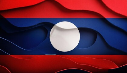 Naklejka premium Abstract wavy background with the colors and design of the Laotian flag.