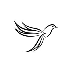 Fototapeta premium Minimalist Bird Wings symbol Logo Vector png isolated on white background