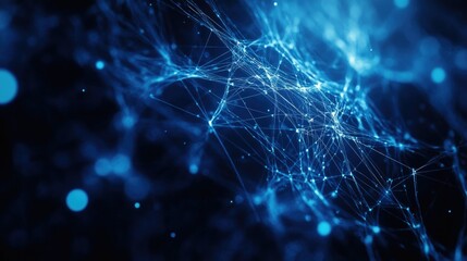 Digital world with complex network connections, abstract concept, space for copy