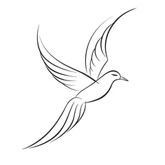 Fototapeta premium Minimalist Bird Wings symbol Logo Vector png isolated on white background