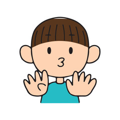 手で数を数える男の子9