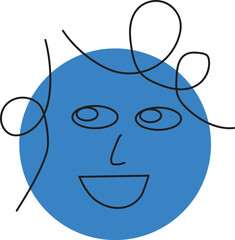 Circle abstract comic Faces with various Emotions