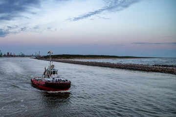 Pilot escort into Baltic Sea, Klaipeda, Lithuania