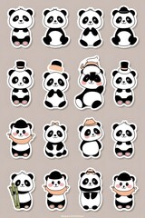 Adorable Panda Stickers Collection Cute Expressions and Poses