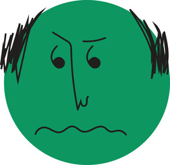 Circle abstract comic Faces with various Emotions