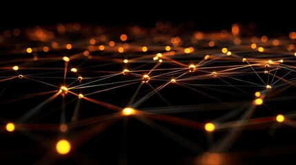 Fototapeta premium Glowing nodes and lines forming a network, abstract communication concept, space for text